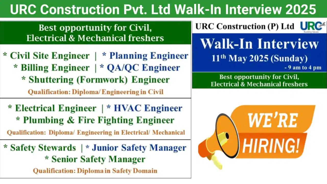 URC Construction Pvt. Ltd Walk-In Interview 2025 | Date: 11th May 2025 (Sunday)