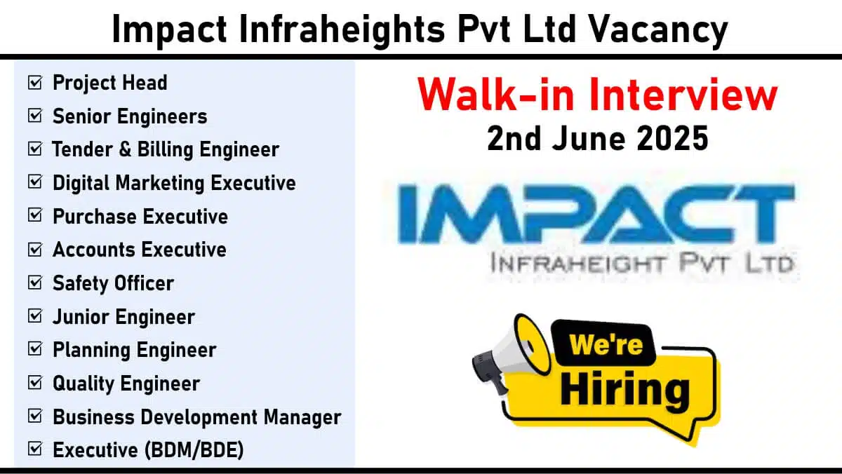 Impact Infraheights Pvt Ltd Vacancy: Join Our Dynamic Team | Walk-In Interview on 2nd June 2025 – Pune