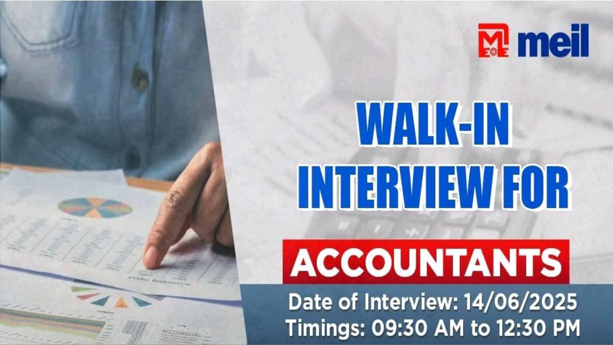 MEIL Recruitment 2025: Walk-In for Accountant Jobs – PAN India | Walk-In Interview on 14th June 2025 (Saturday)