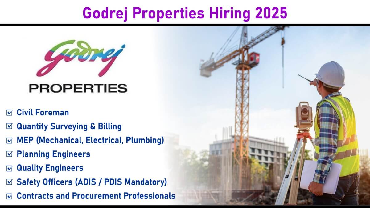 Godrej Properties Recruitment 2025: Industry Leader | Growth Opportunity | Immediate Hiring