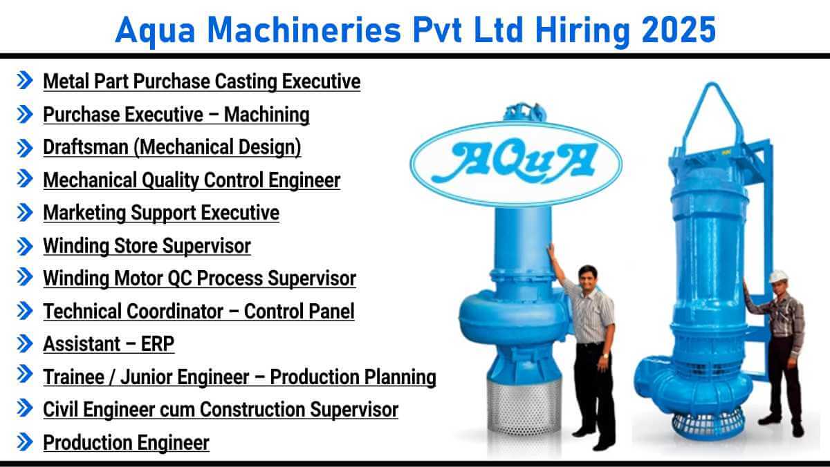 Aqua Machineries Pvt Ltd Hiring 2025 | Draftsman Jobs In Ahmedabad 2025