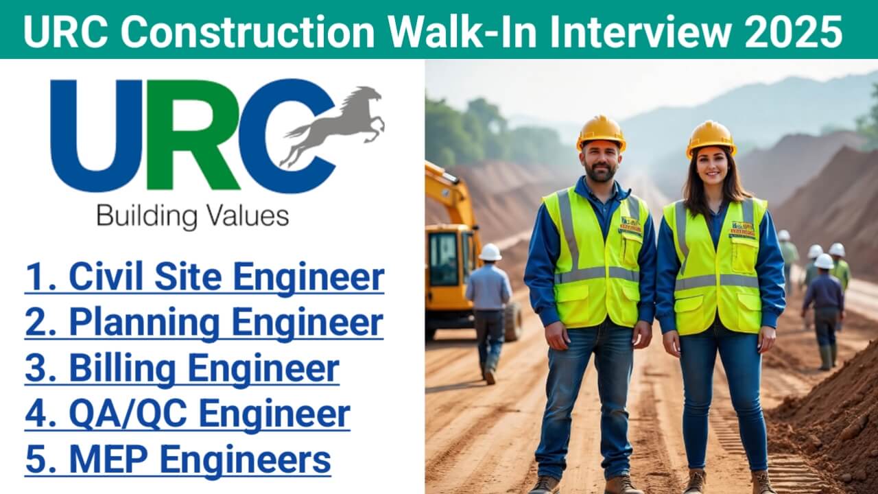 URC Construction Walk-In Interview 2025 For Commercial & Industrial Building Projects