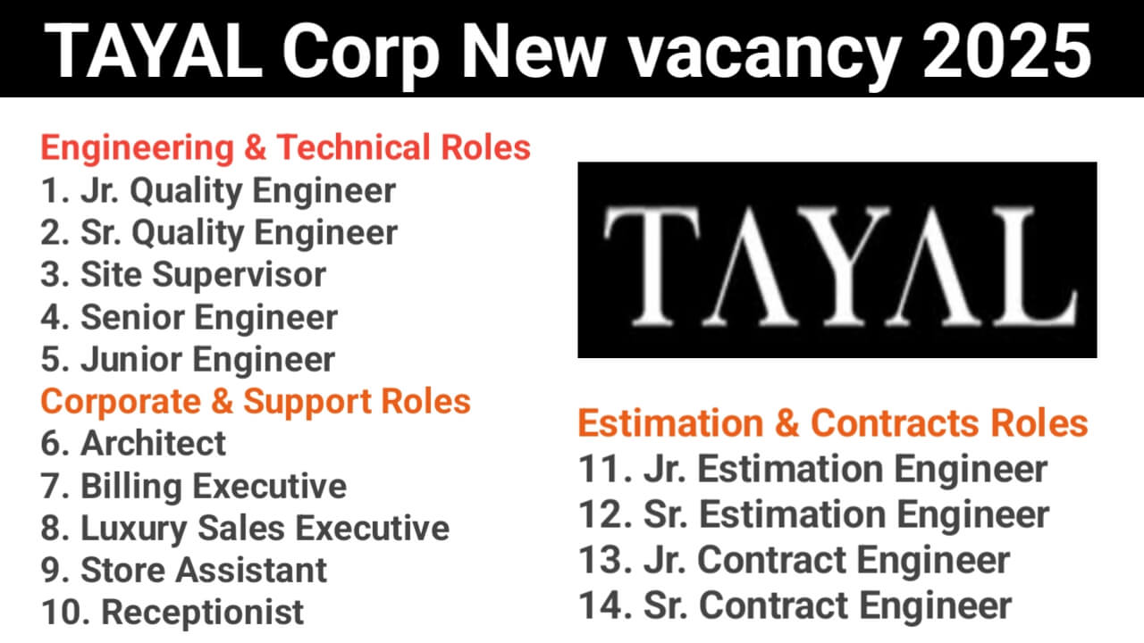 TAYAL Corp New vacancy 2025 | Construction Jobs In Pune