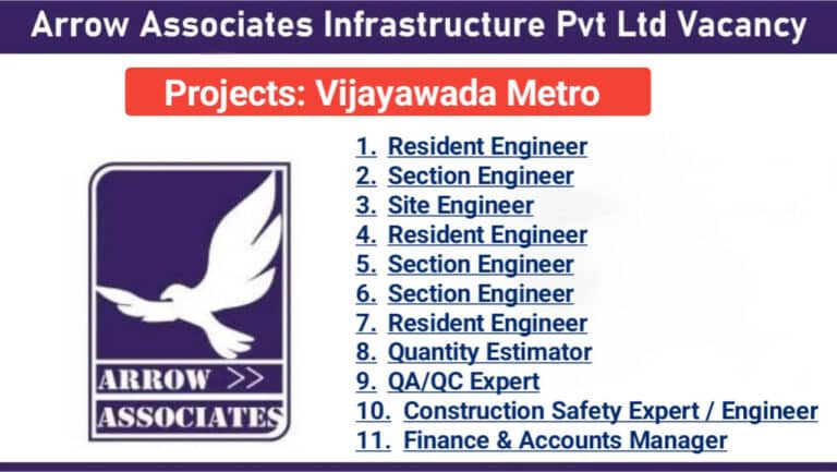 Arrow Associates Infrastructure Pvt Ltd Hiring 2025 | Location: Vijayawada, Andhra Pradesh