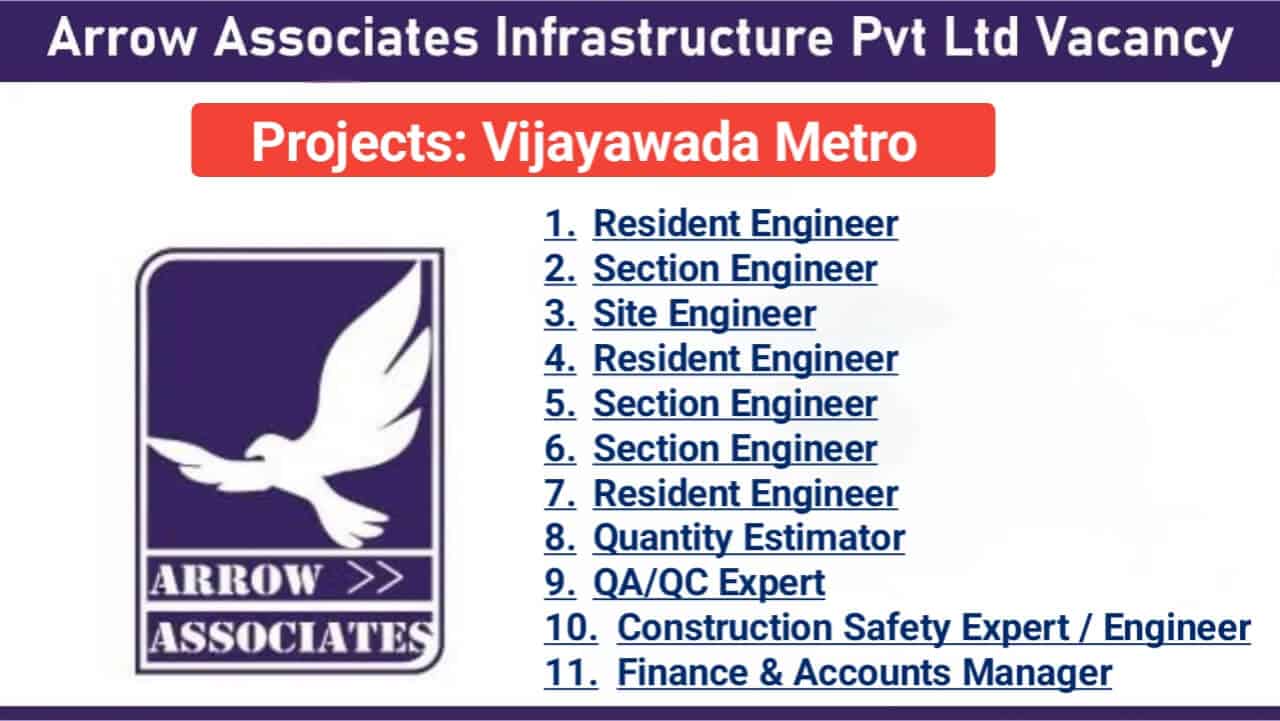 Arrow Associates Infrastructure Pvt Ltd Hiring 2025 | Location: Vijayawada, Andhra Pradesh