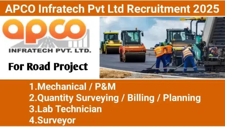 APCO Infratech Pvt. Ltd New Opening 2025 | Mechanical Engineer Jobs Near Me