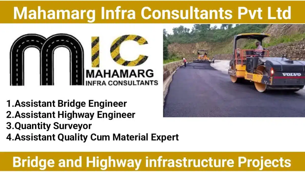 Mahamarg Infra Consultants Pvt Ltd New Vacancy 2025 | Job Location: Haryana & Punjab