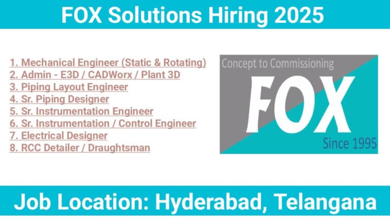 FOX Solutions Hiring 2025 | Job Location: Hyderabad, Telangana