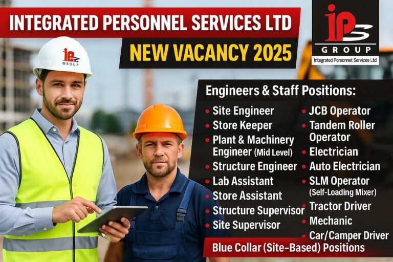 Integrated Personnel Services Limited New Vacancy 2025 | Road & Highway Construction projects across Odisha