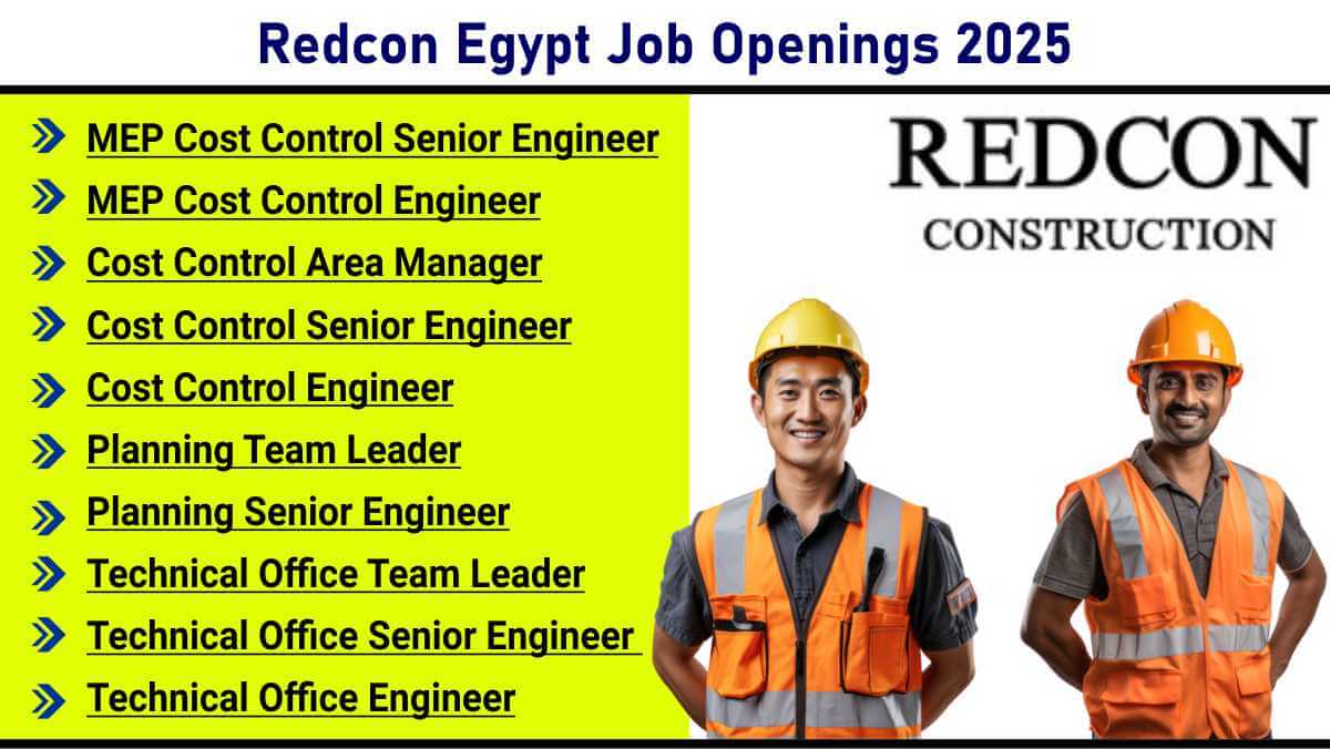 Redcon Egypt Job Openings 2025 | Planning Engineer Jobs in Construction Egypt
