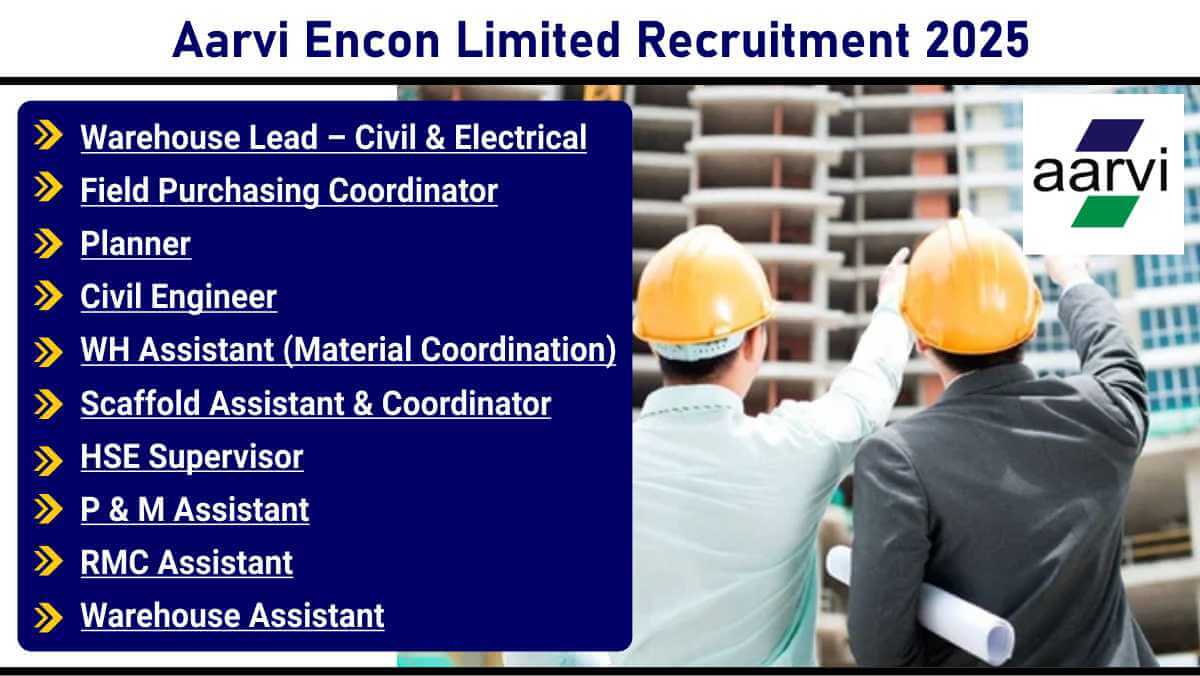 Aarvi Encon Limited Recruitment 2025 | HSE Supervisor Jobs in Maharashtra
