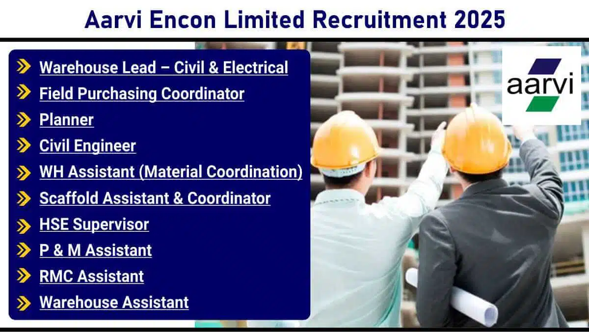 Aarvi Encon Limited Recruitment 2025 | HSE Supervisor Jobs in Maharashtra