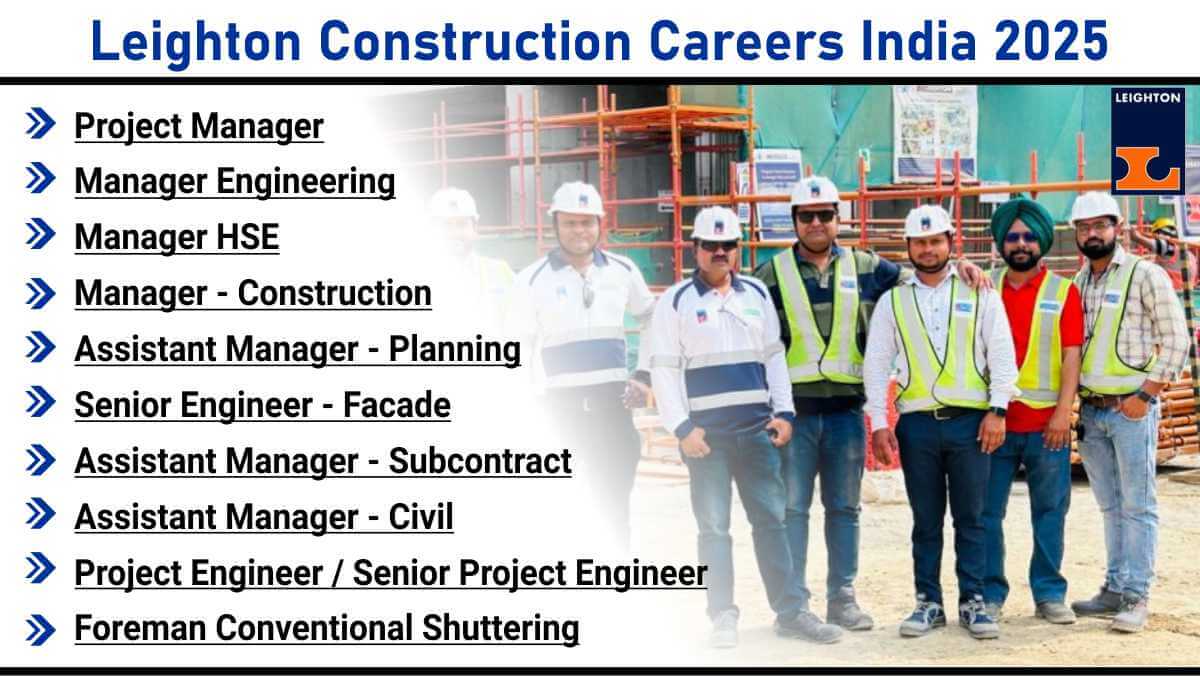 Leighton Construction Careers India 2025 | HSE Manager Jobs Mumbai ADIS Mandatory
