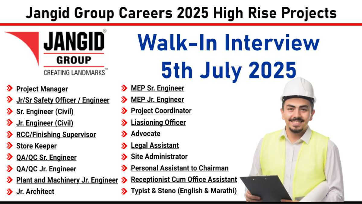Jangid Group Careers 2025 High Rise Projects | Civil Engineer Jobs in Mumbai High Rise Buildings