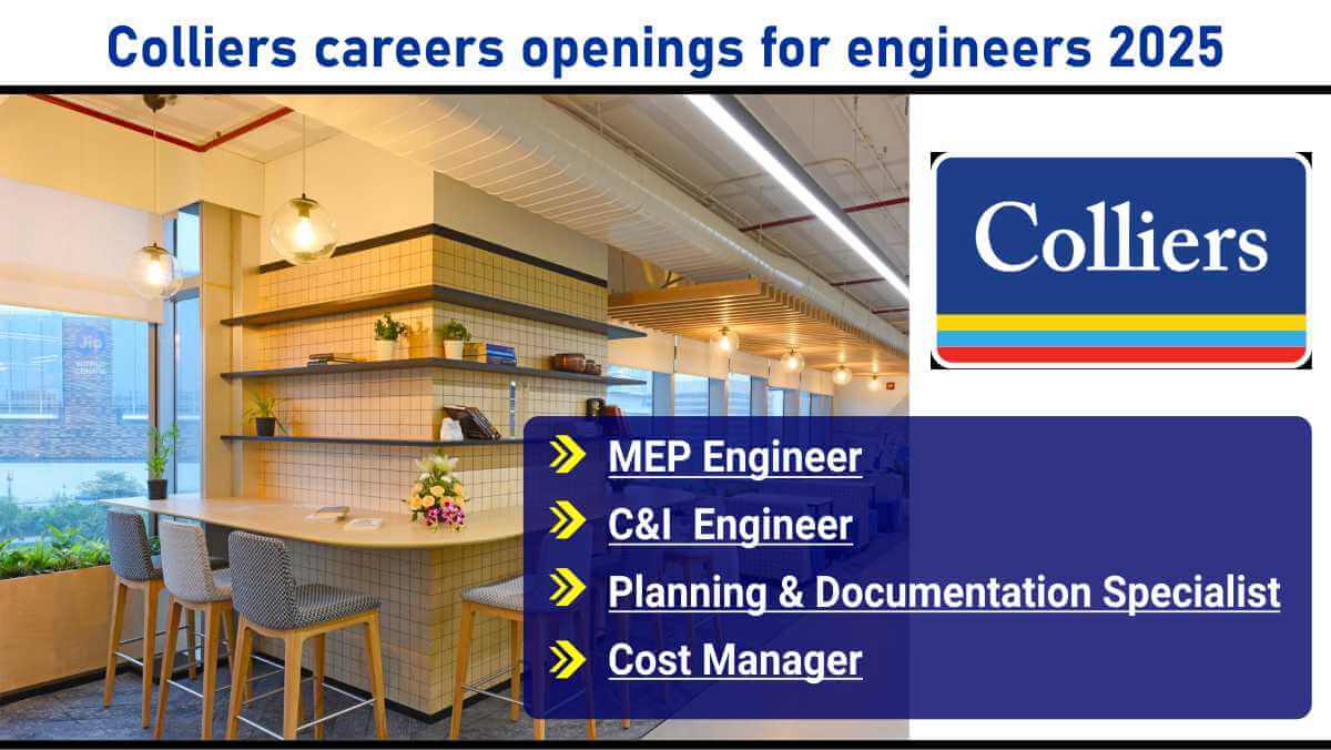 Colliers careers openings for engineers 2025 | Corporate fitout project manager job Bangalore Chennai Hyderabad