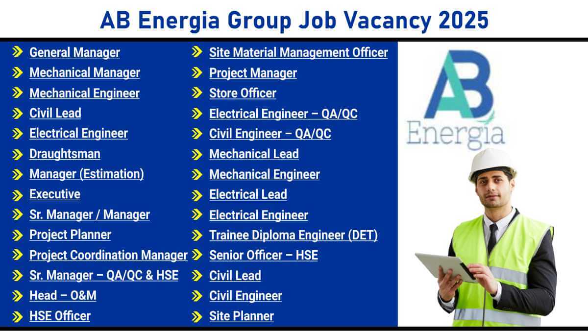 AB Energia Group Job Vacancy 2025 | Mechanical Civil Electrical Engineer Jobs in Mumbai 2025