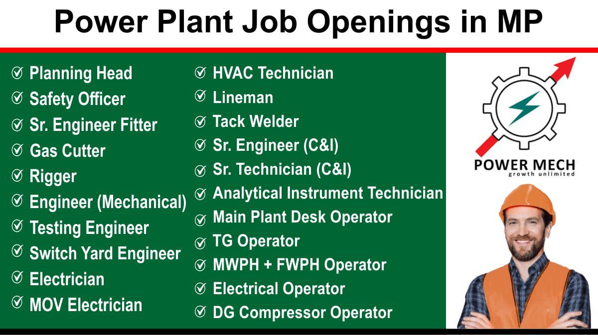 Power Plant Job Openings in MP | BE, Diploma, ITI All Eligible