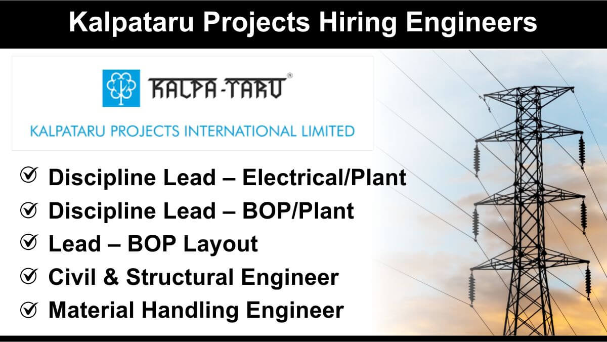 Kalpataru Projects Hiring Engineers | Design Hub Kolkata | Apply Now