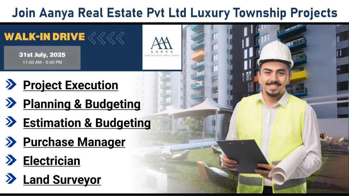 Join Aanya Real Estate Pvt Ltd Luxury Township Projects | Walk-In Interview Nagpur 31 July 2025