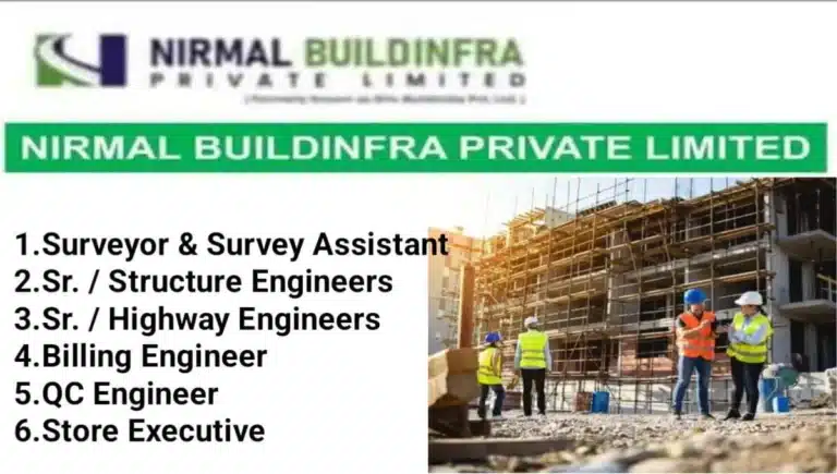 Nirmal Buildinfra Pvt Ltd Hiring 2025 | Location: Jamnagar, Gujarat