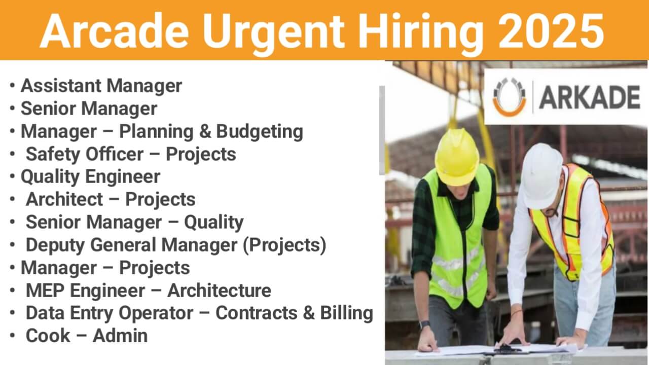 Arcade Urgent Hiring 2025 | For Safety Officer, Data Entry Operator, Safety Officer