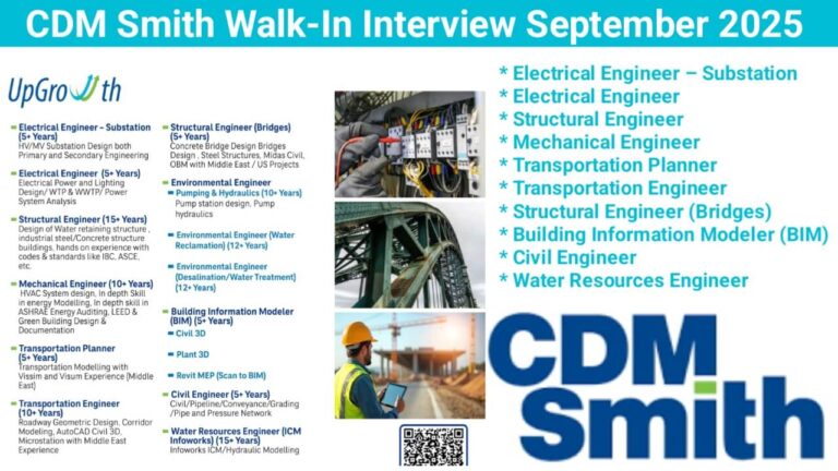 CDM Smith Walk-In Interview September 2025 | Interview Date: 6th September 2025