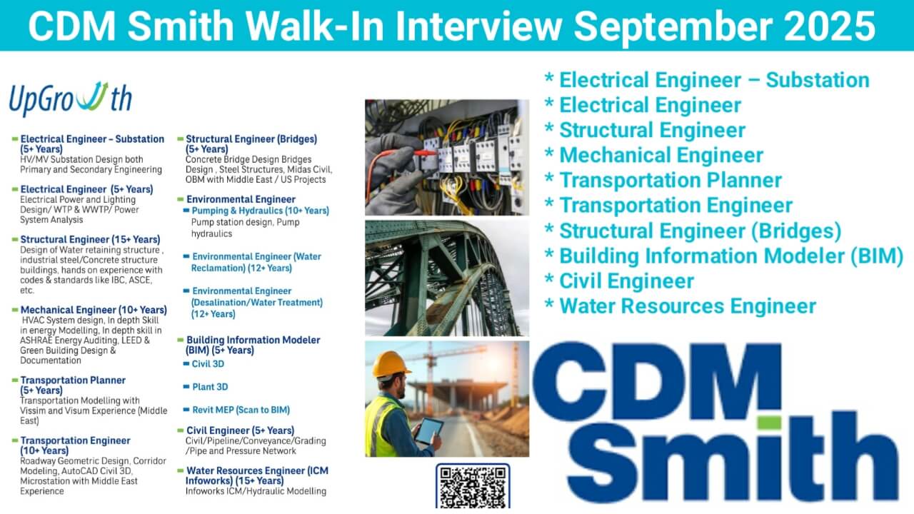 CDM Smith Walk-In Interview September 2025 | Interview Date: 6th September 2025