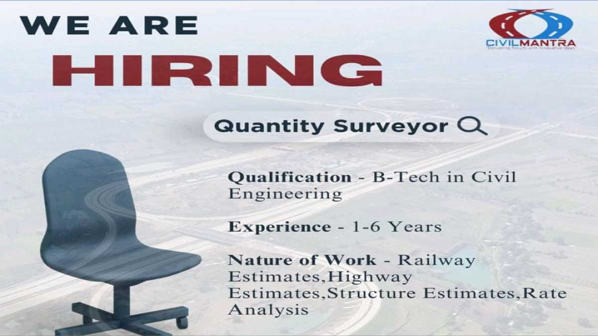 CivilMantra Job Openings | QS Position | Railway & Structure Estimation