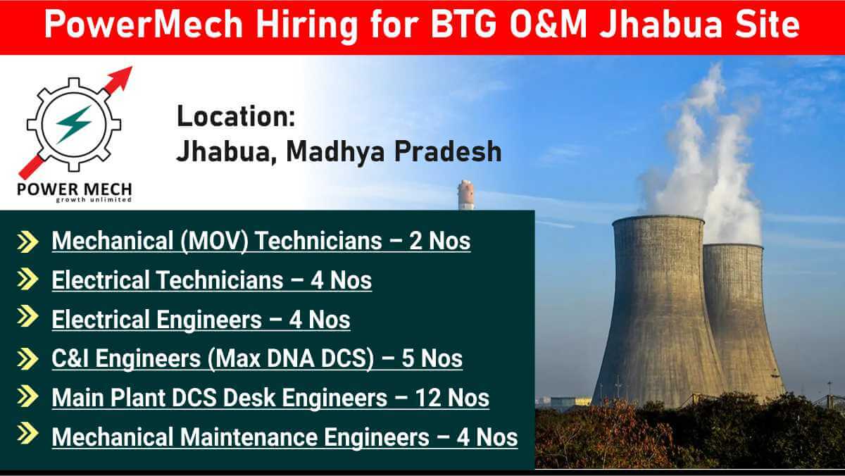 PowerMech Hiring for BTG O&M Jhabua Site | 1×600 MW Thermal Plant Jobs