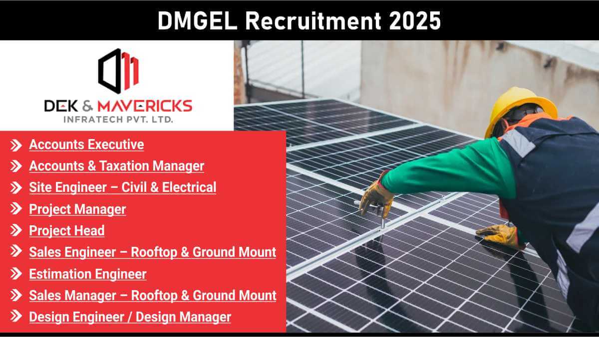 DMGEL Recruitment 2025 | Engineering, Accounts, Sales & More
