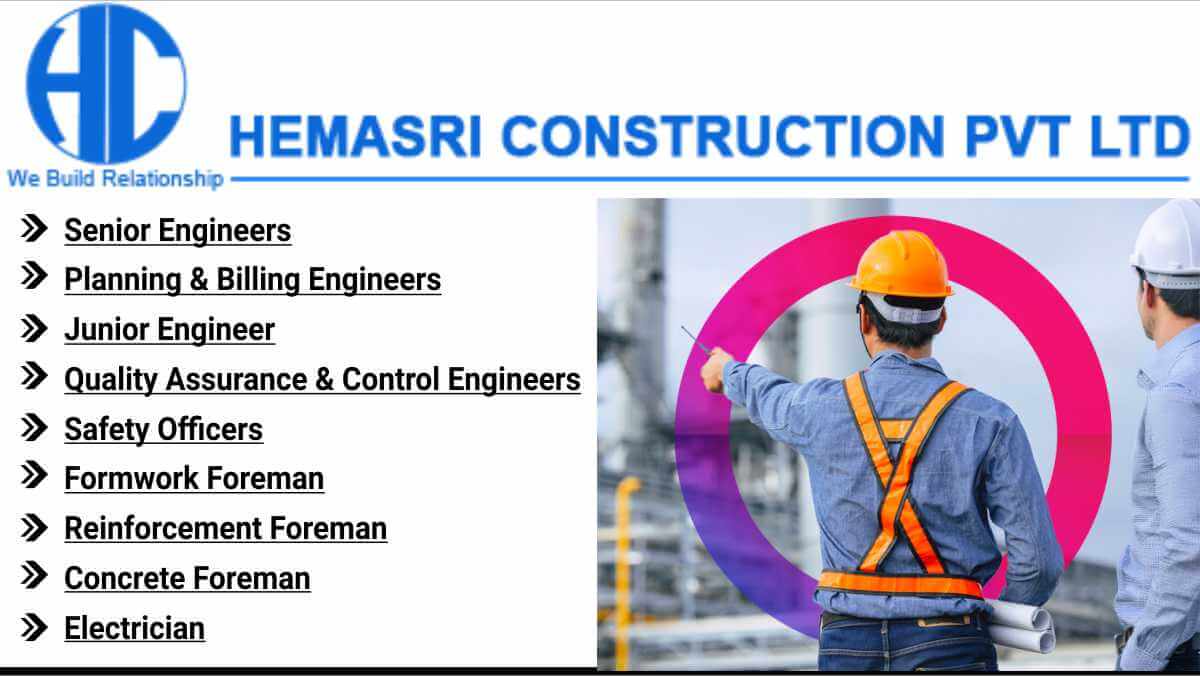 Hemasri Construction Careers | ITI, Diploma, B.Tech Civil Jobs