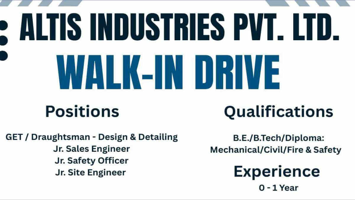 ALTIS Industries Hiring | GET, Draughtsman, Site Engineer Jobs 2025