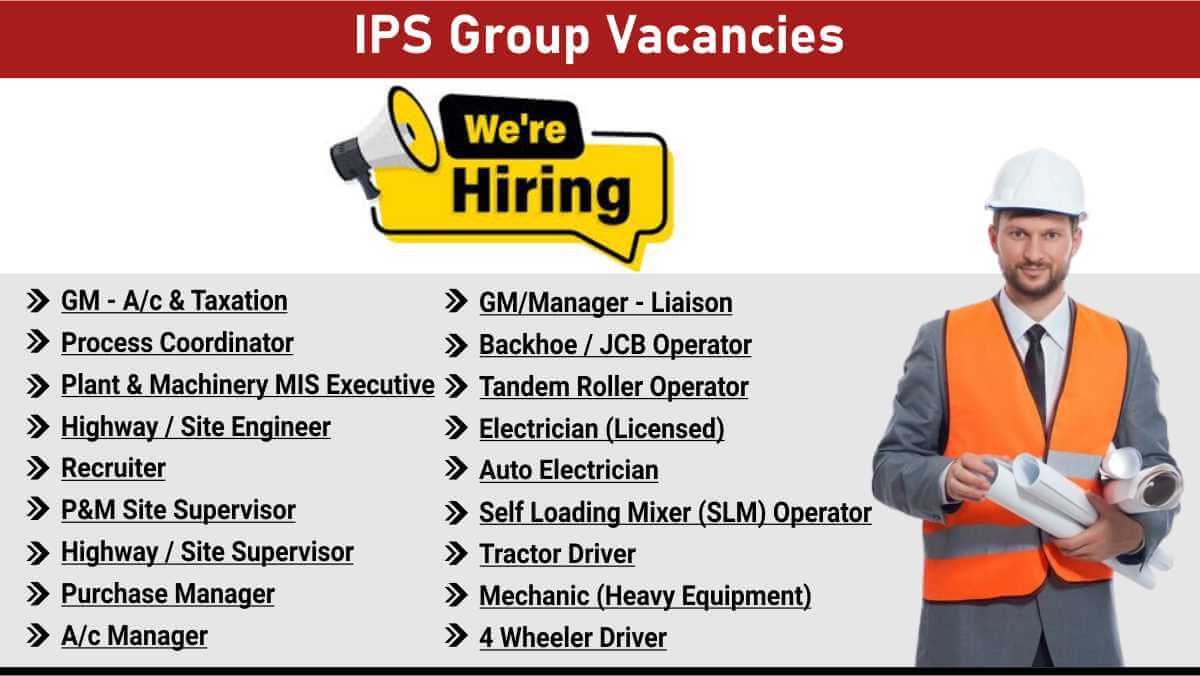 IPS Group Vacancies | Road Construction Company Hiring | PAN Odisha