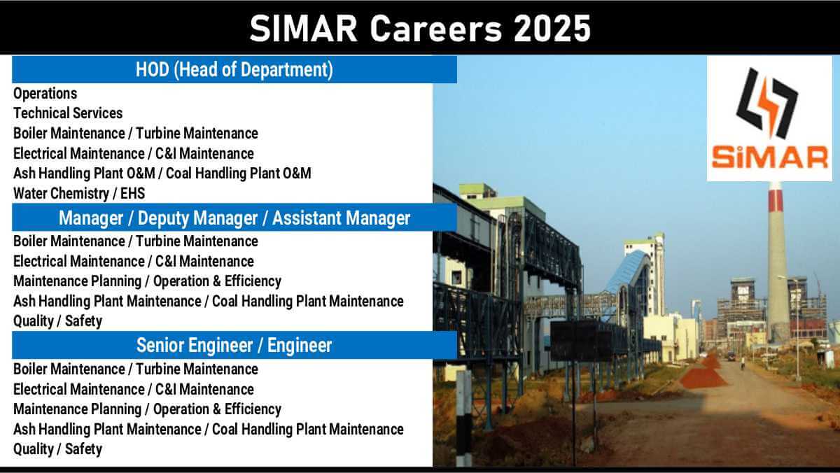 SIMAR Careers 2025 | Apply Now for Thermal Plant Operations & Maintenance