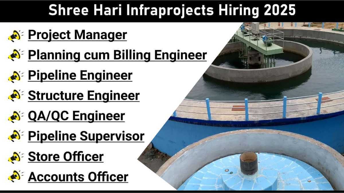 Shree Hari Infraprojects Hiring 2025 | Civil Engineers & Experienced Staff Wanted