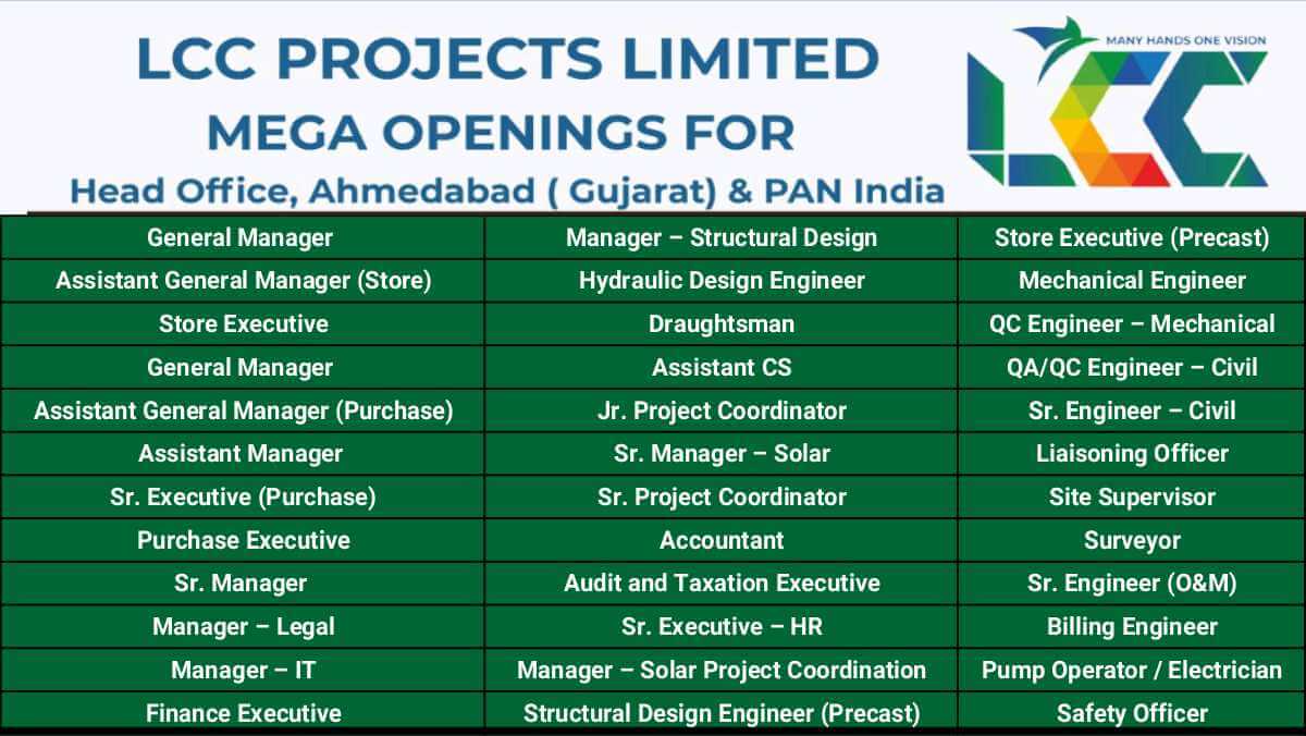 Careers at LCC Projects | Water Sector Infra Jobs 2025