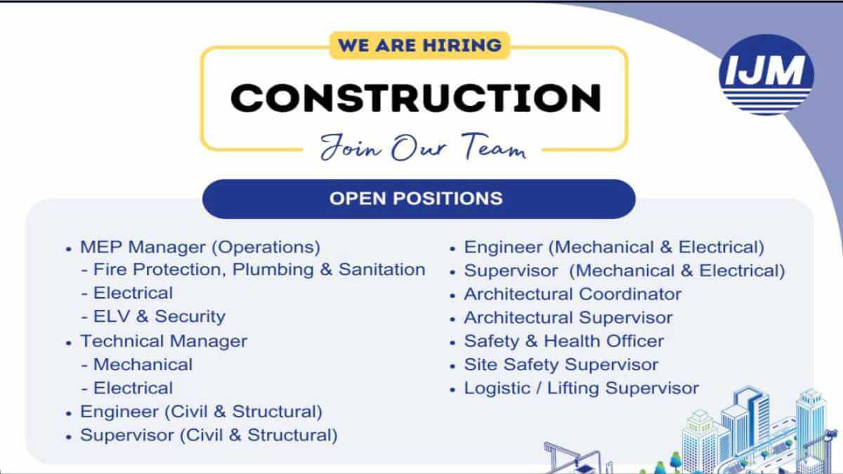 Join IJM Construction | Electrical, Mechanical & Civil Jobs Available