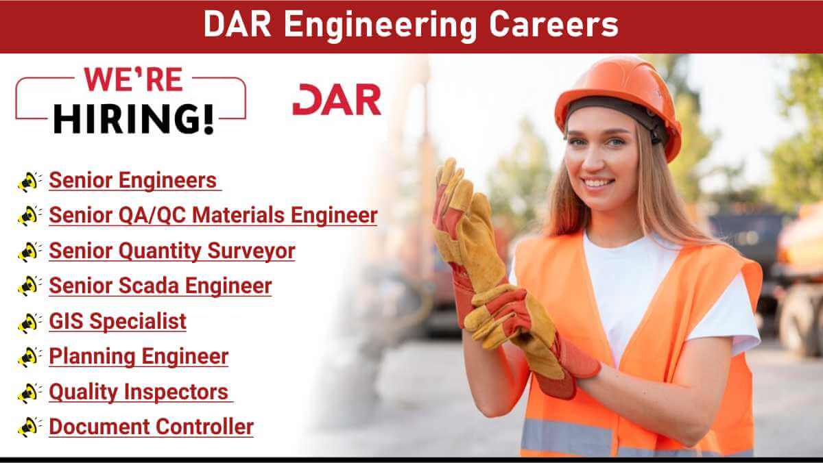 DAR Engineering Careers | Quantity Surveyor, SCADA, GIS & Planning Roles