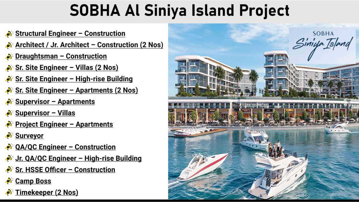 SOBHA Al Siniya Island Project | Career Opportunities in UAE