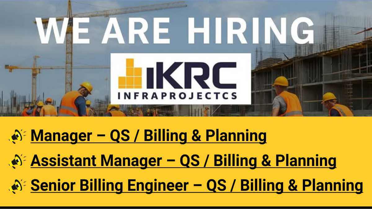 KRC Infraprojects Railway Jobs | Quantity Surveyor Jobs Railway Projects