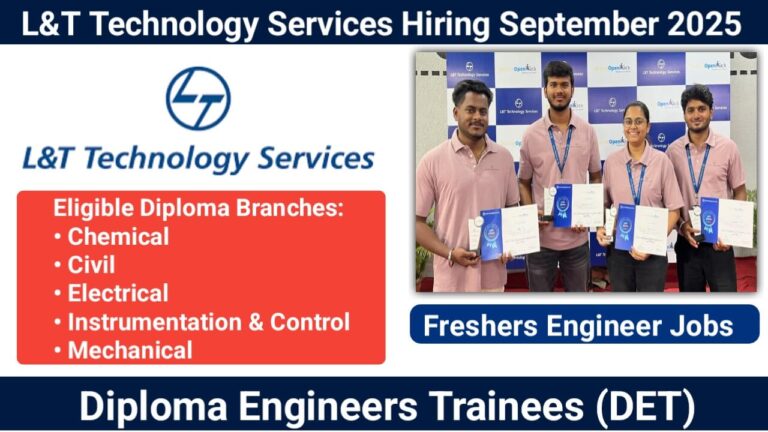L&T Technology Services Hiring September 2025 | For Diploma Engineers Trainees