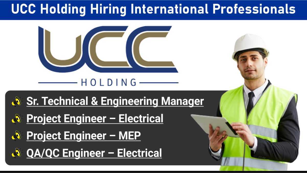 UCC Holding Hiring International Professionals | MEP Engineer Jobs Maldives Construction