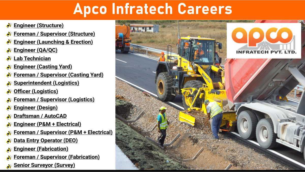 Apco Infratech Careers | Civil, Mechanical, Electrical Jobs | Apply Now