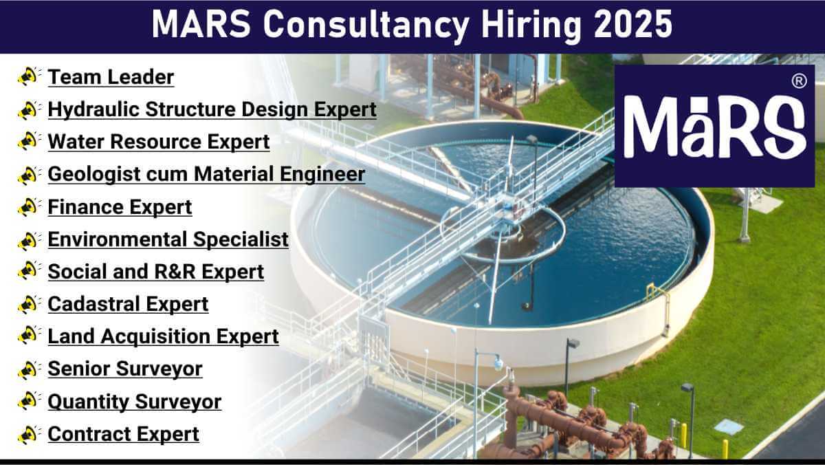 MARS Consultancy Hiring 2025 | Dam & Irrigation Project Jobs in Maharashtra | Apply Now