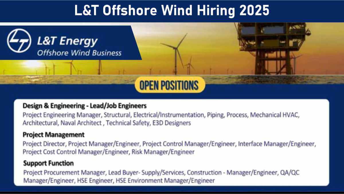 L&T Energy Careers | Offshore Wind Engineer Jobs India & Abroad