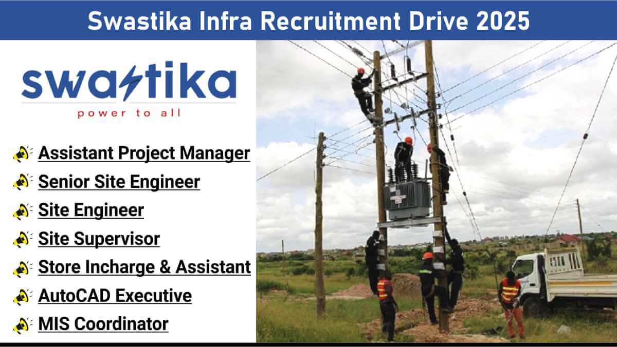 Swastika Infra Recruitment Drive 2025 | Jobs in Power Distribution Projects