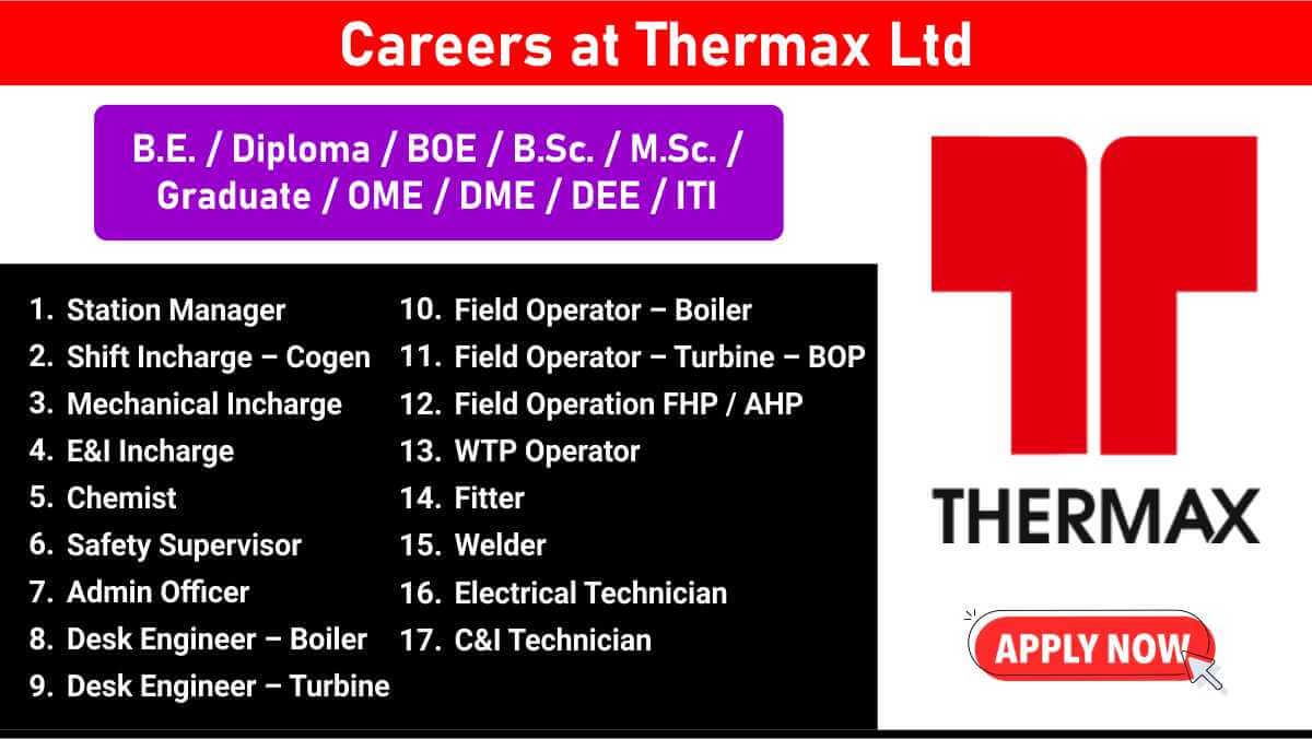 Careers at Thermax Ltd | Hiring Station Manager & Skilled Professionals