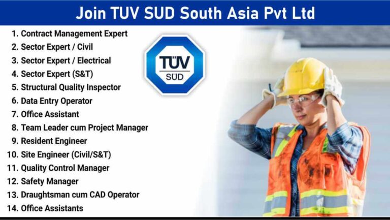 TUV SUD South Asia Pvt Ltd Recruitment 2025 | For Civil/Electrical Engineers, QC Managers, Safety Officers Hiring
