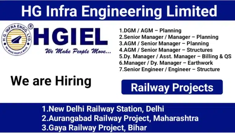 HG Infra Engineering Ltd Recruitment October 2025 | For Railway Projects across Delhi, Maharashtra, and Bihar