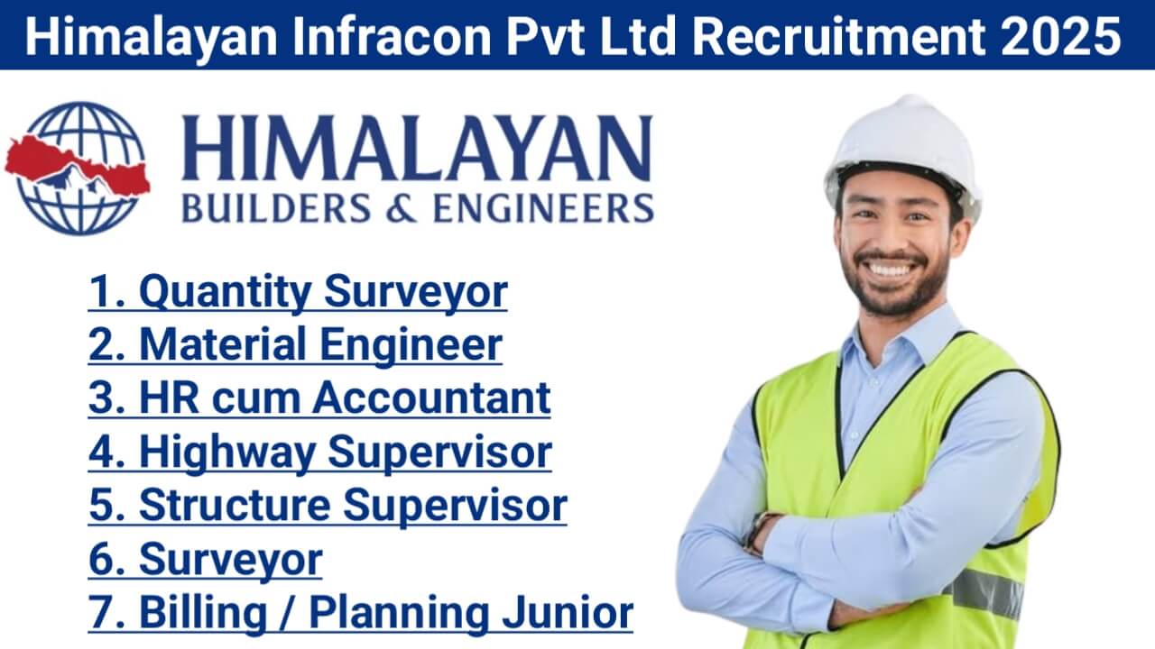 Himalayan Infracon Private Limited Recruitment 2025 | for New Projects at Kota, Chittorgarh & Rewa-Katni